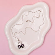 8 - Ball Twin Cherry Silver Necklace