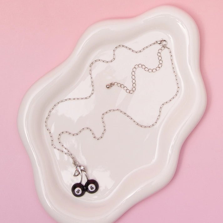 8 - Ball Twin Cherry Silver Necklace