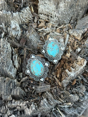 Turquoise Concho Stud Earrings