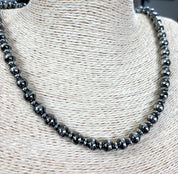8mm Hematite Beaded Necklace