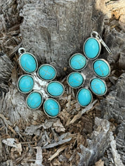 Wildflower Turquoise Cluster Drop Earrings