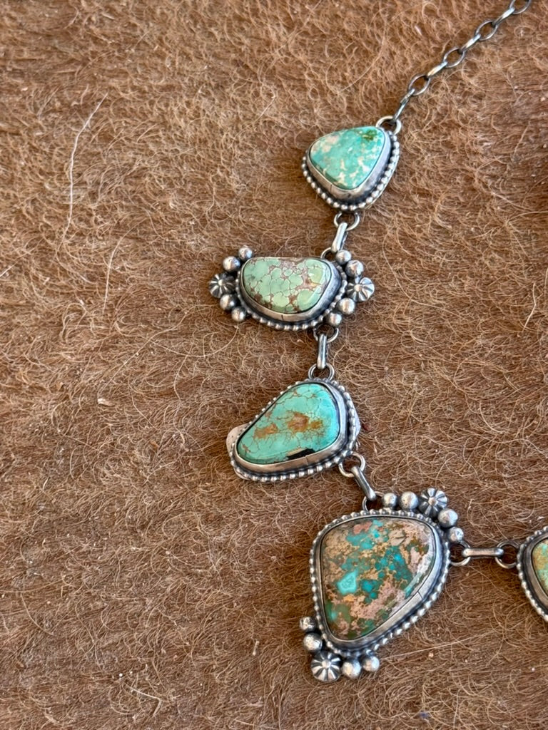 Royston Turquoise Chain Necklace and Earrings Set