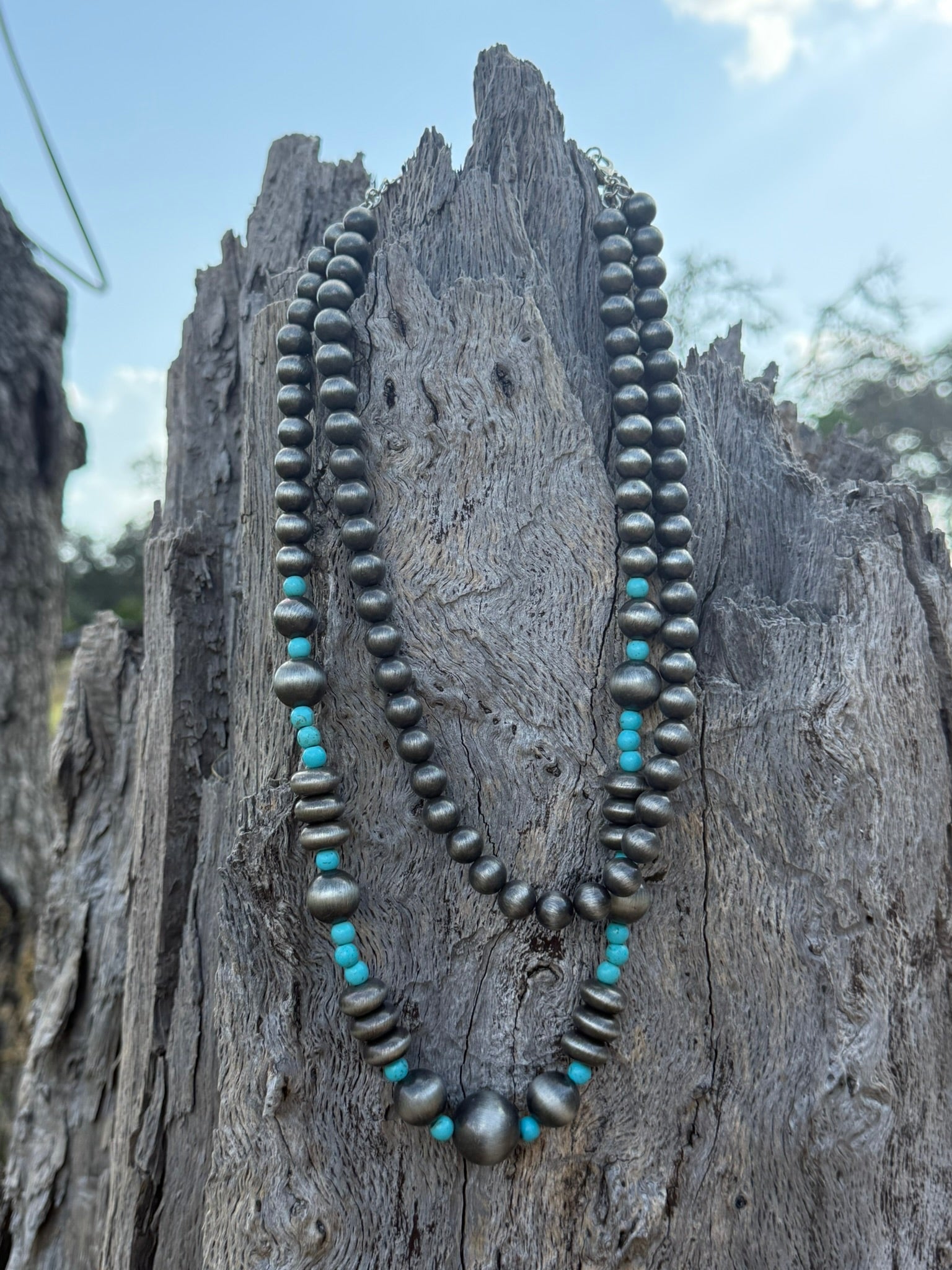 Canyon Pearl Layered Turquoise Beaded Necklace