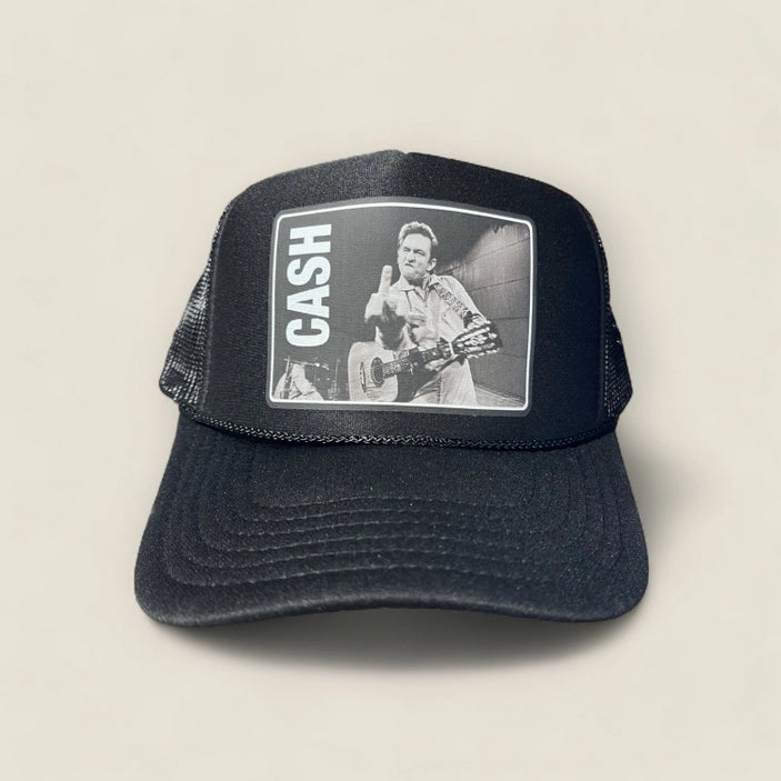 Johnny Cash Trucker Hat Black