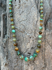 Round Graduated Turquoise Beaded Necklace