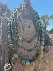 Sage Canyon Stone Beaded Chain Necklace