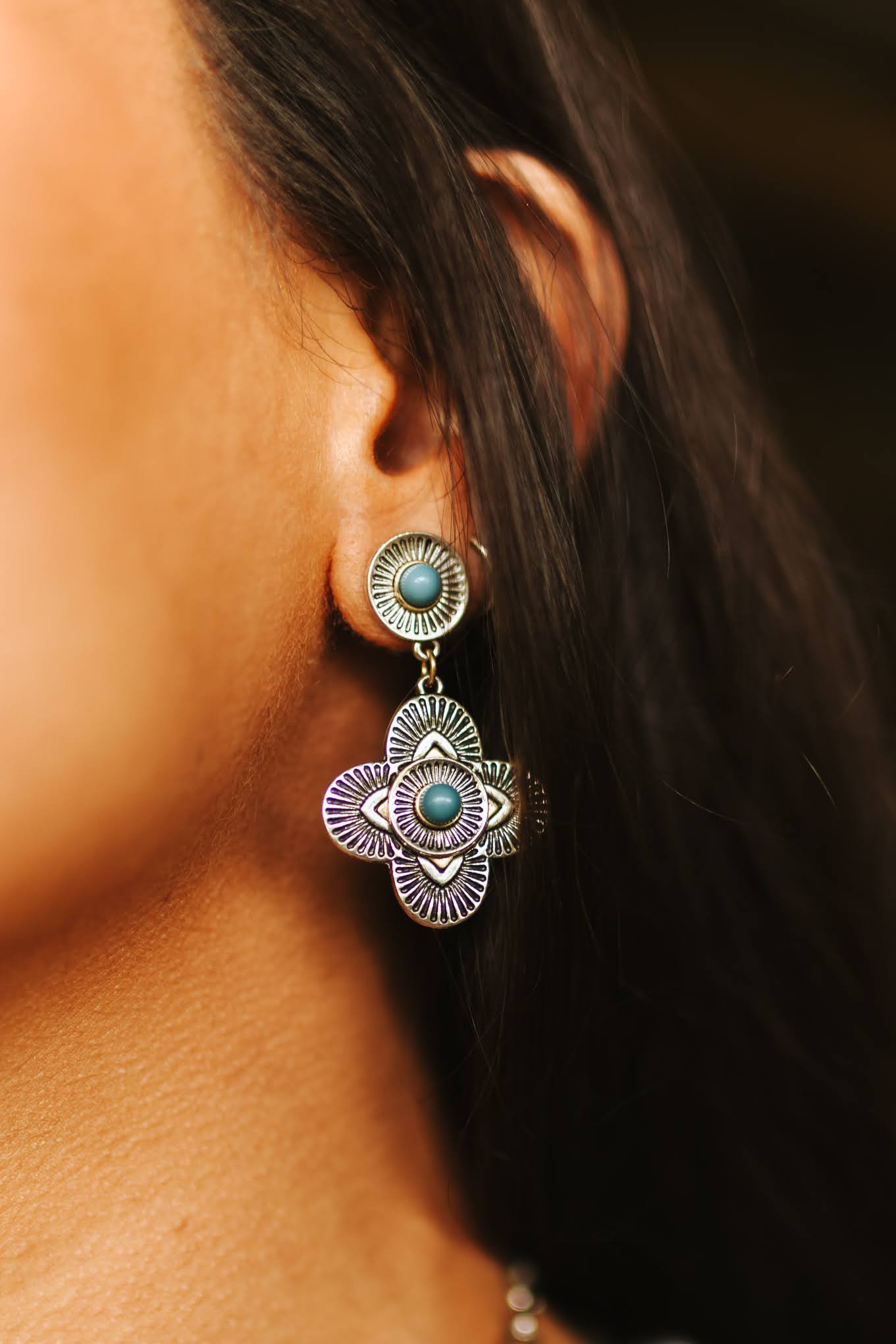 Blooming Turquoise Dangle Earrings