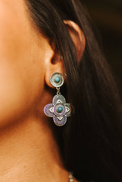 Blooming Turquoise Dangle Earrings