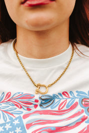 Horseshoe Carabiner Necklace - Gold