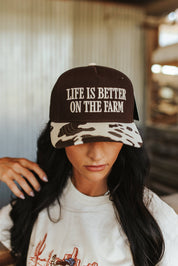 Life is Better on The Farm Embroidered Trucker Hat