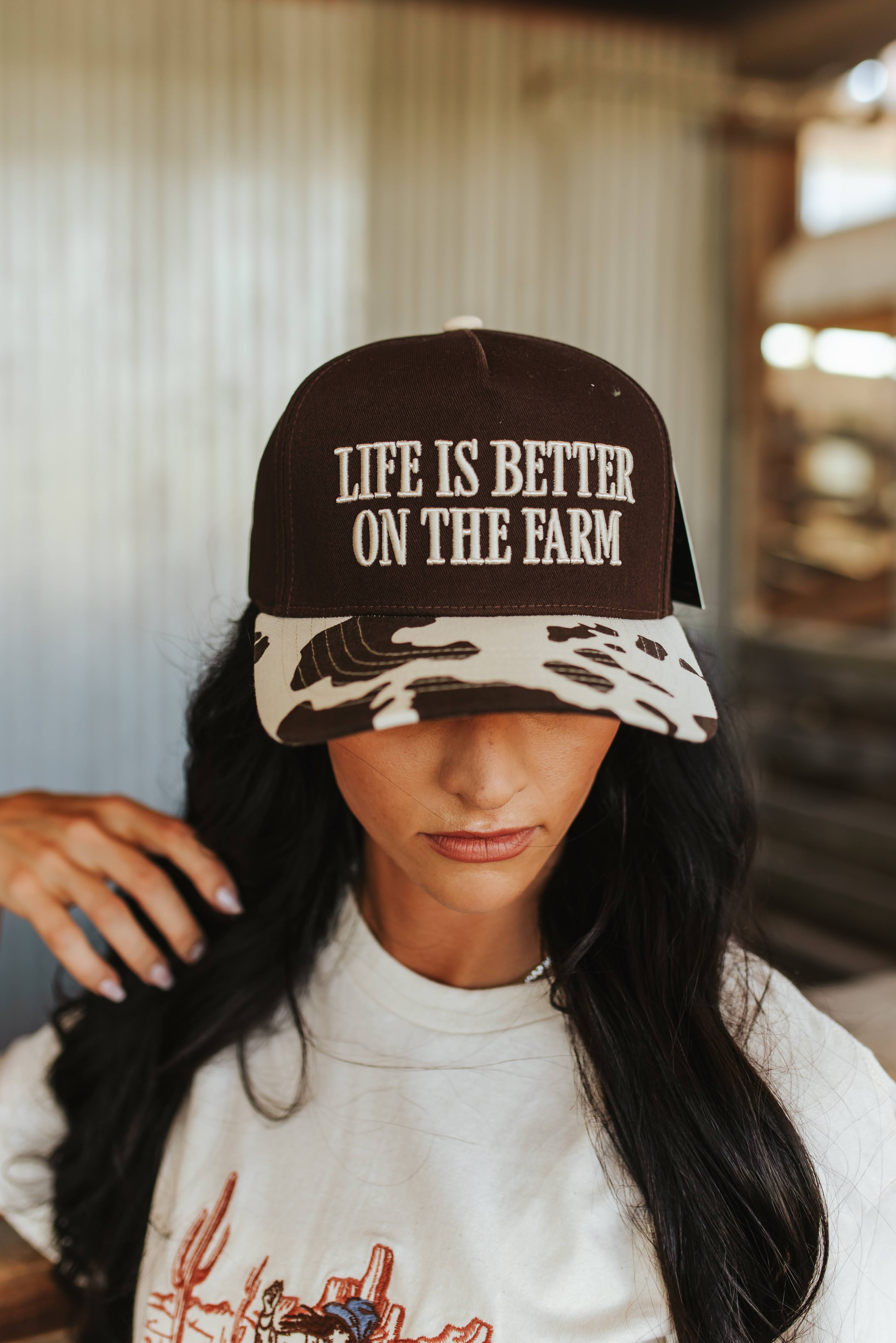 Life is Better on The Farm Embroidered Trucker Hat