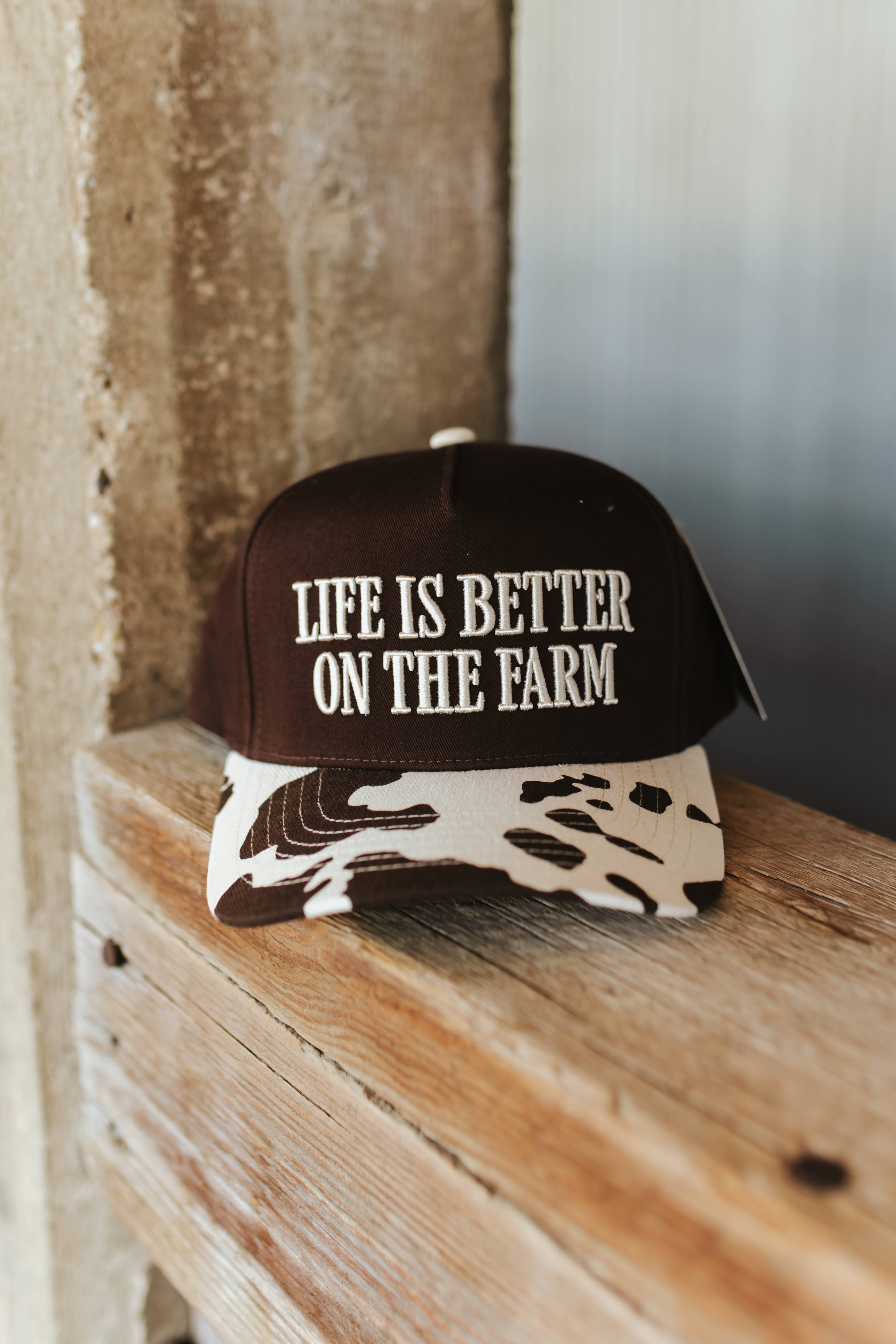 Life is Better on The Farm Embroidered Trucker Hat