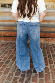Judy Blue Seamed High-Rise Wide Leg Jeans