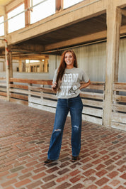 KanCan High-Rise Distressed Knee Bootcut Jeans