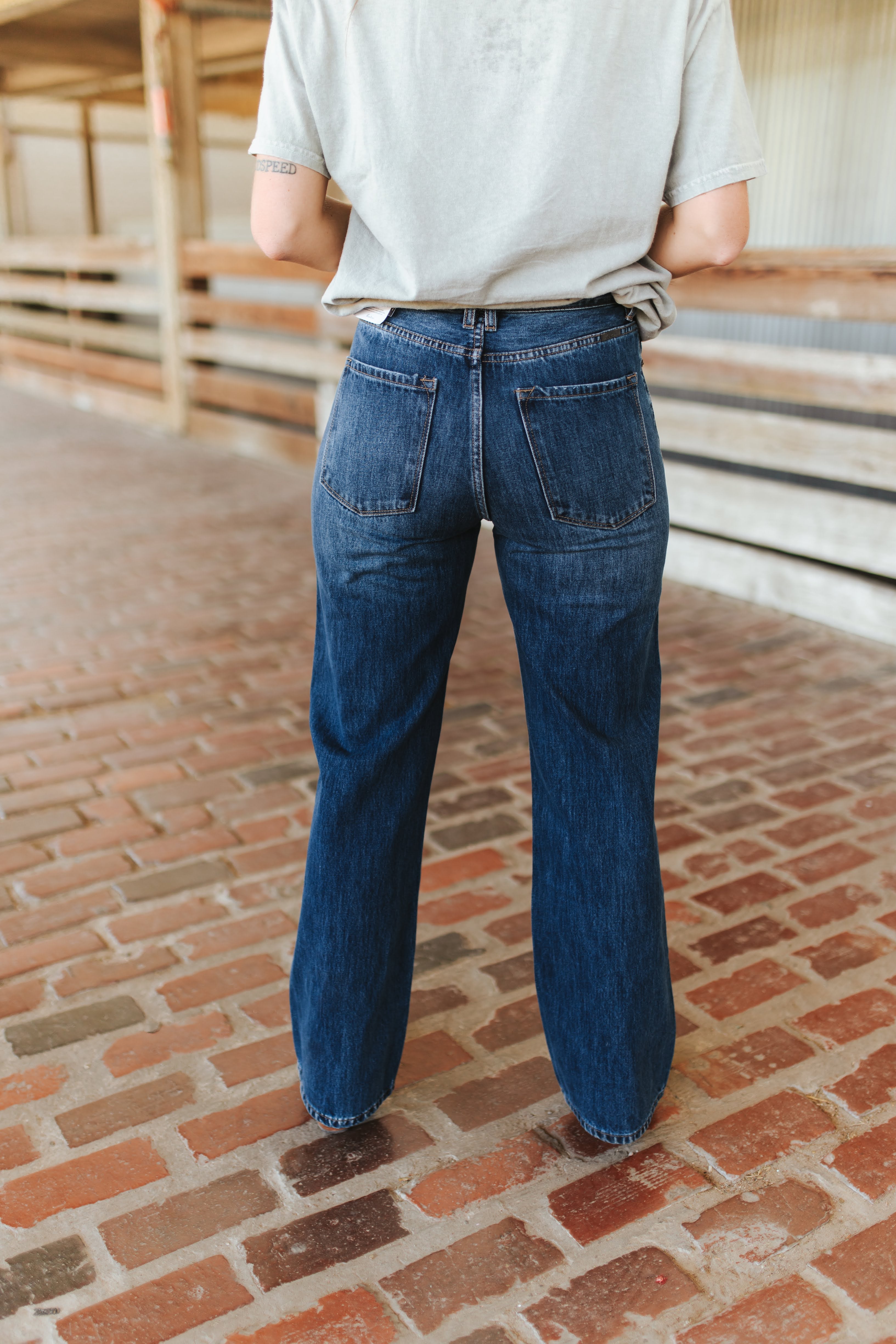 KanCan High-Rise Distressed Knee Bootcut Jeans