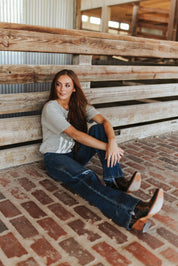 KanCan High-Rise Distressed Knee Bootcut Jeans