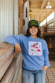 Pink Floral Patchwork Sweatshirt