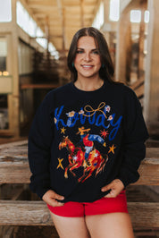 Starry Howdy Bucking Horse Graphic Sweatshirt