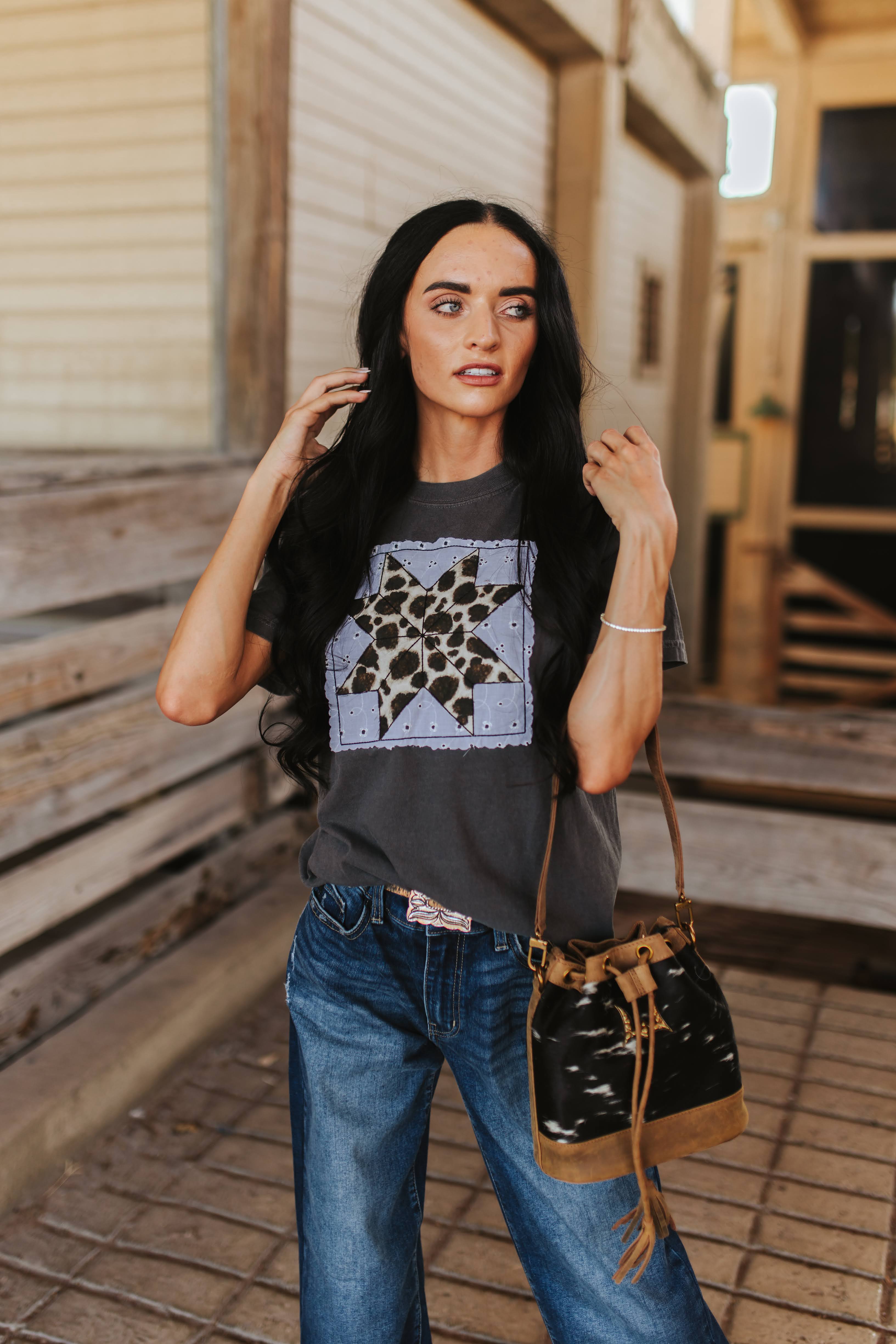 Leopard Star Patchwork Tee