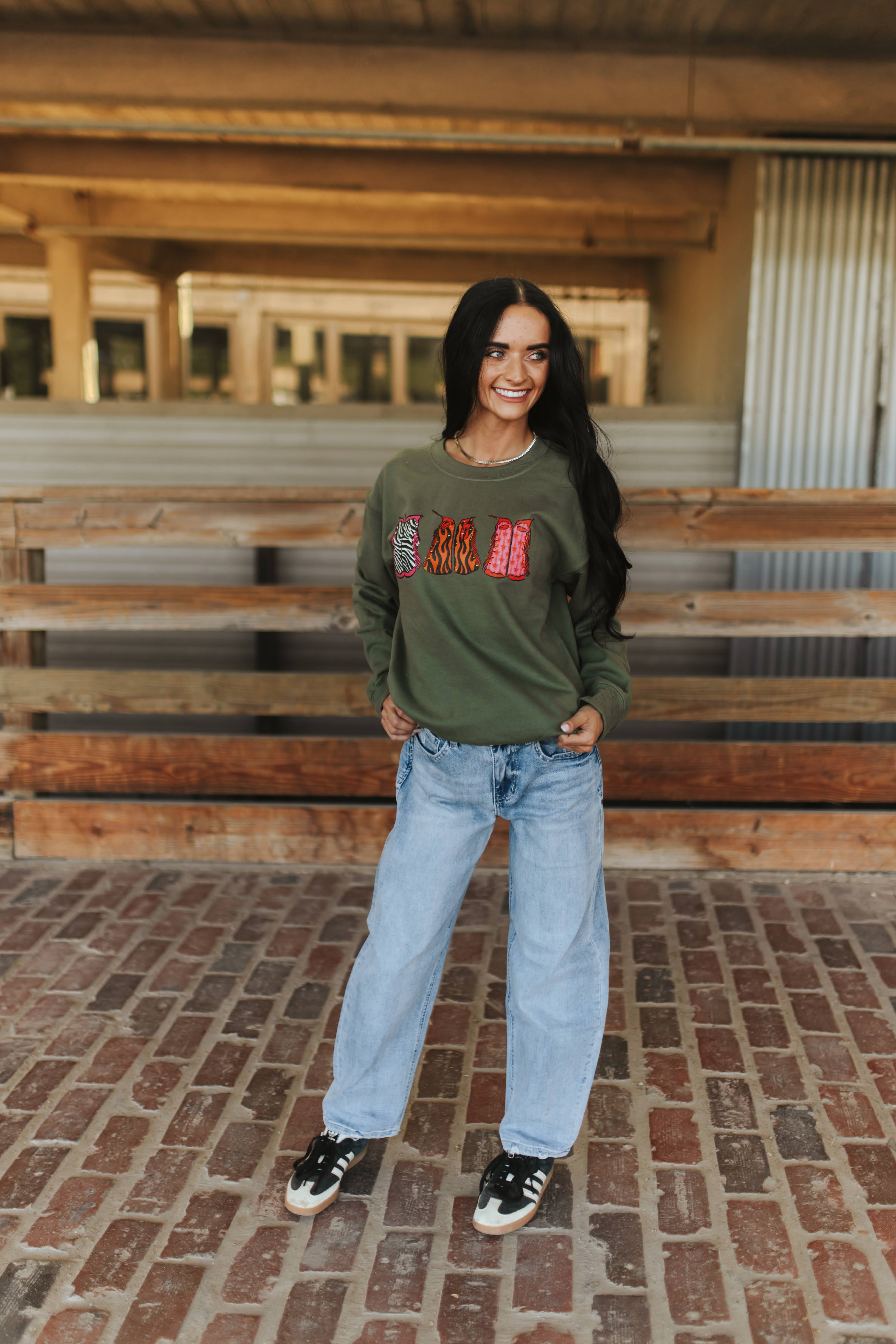 Chappy Boots Western Graphic Sweatshirt