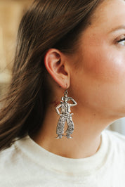 Western Dancing Cowboy Dangle Earrings