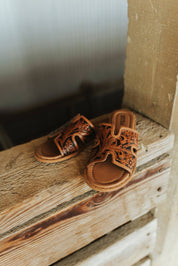 Sierra Bloom Tooled Leather Sandals