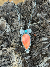 Canyon Glow Turquoise Accent Teardrop Pendant Necklace