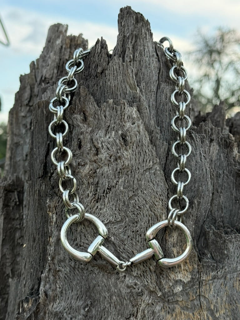 XL Snaffle Bit Double Chain Necklace