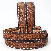 Desert Wildflower Hand-Tooled Leather Belt