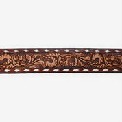 Desert Wildflower Hand-Tooled Leather Belt