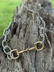 Two Tone Snaffle Bit Bulky Chain Bracelet