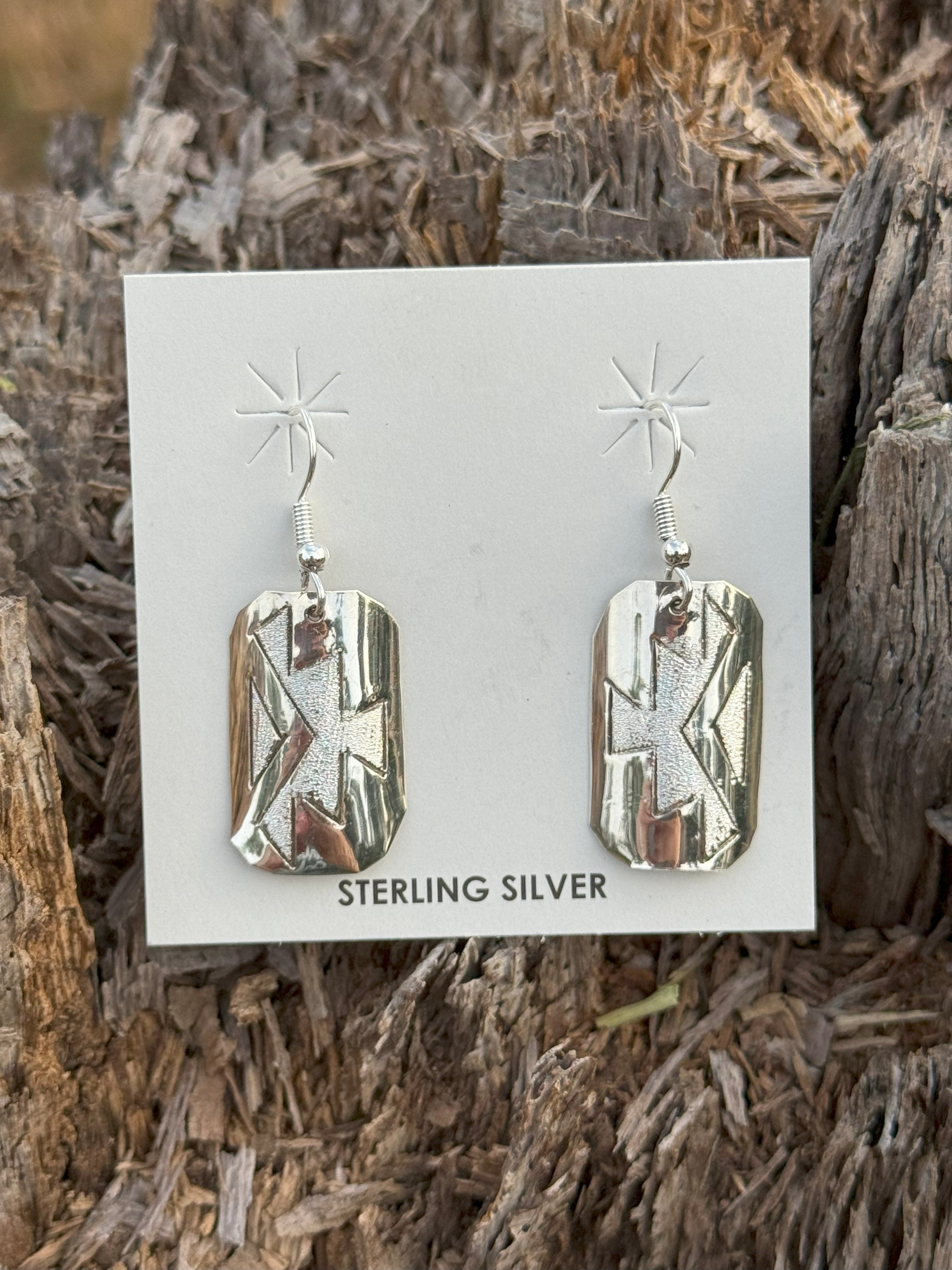 Aztec Star Burst Dangle Earrings