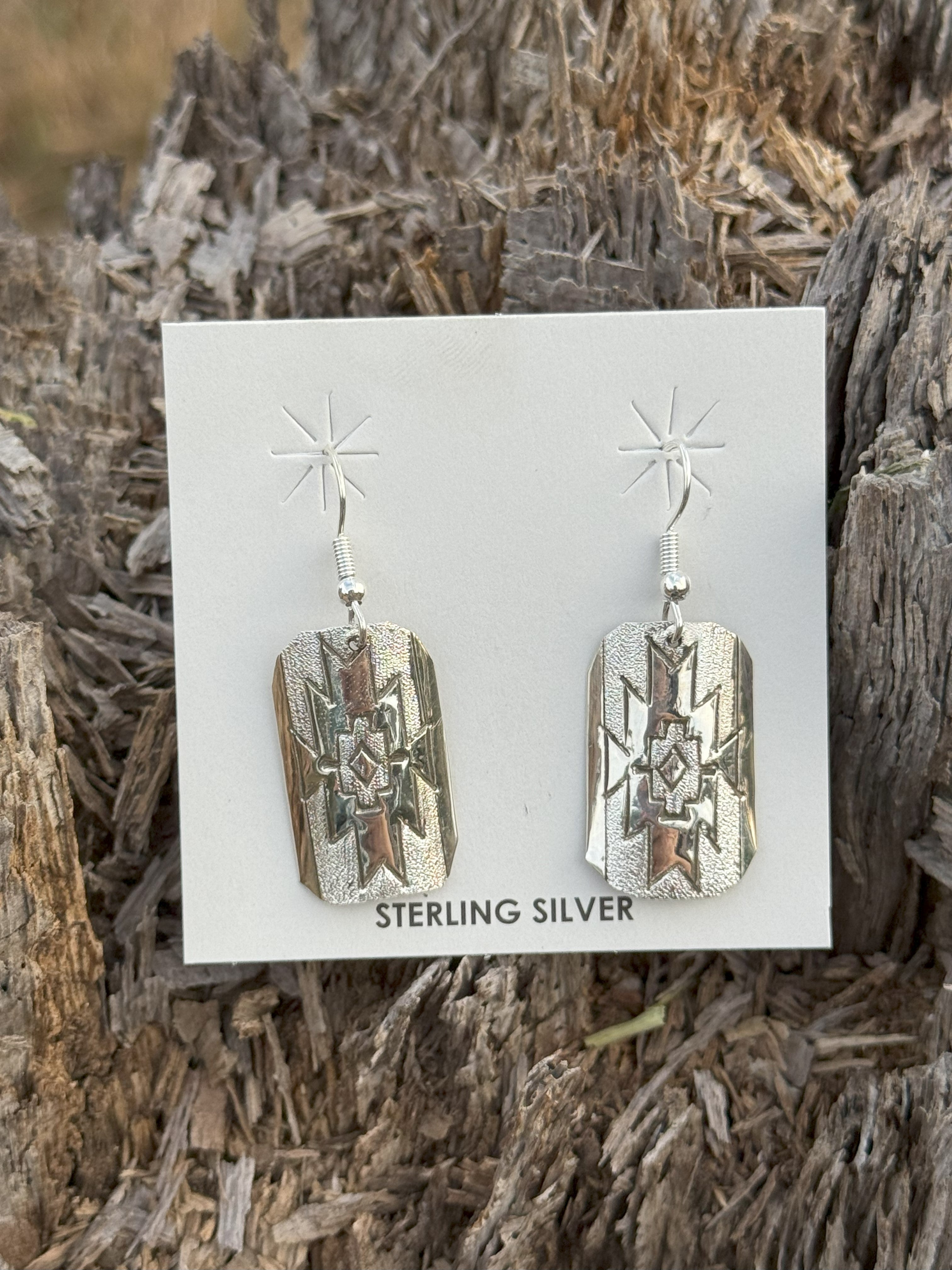 Aztec Sun Burst Dangle Earrings