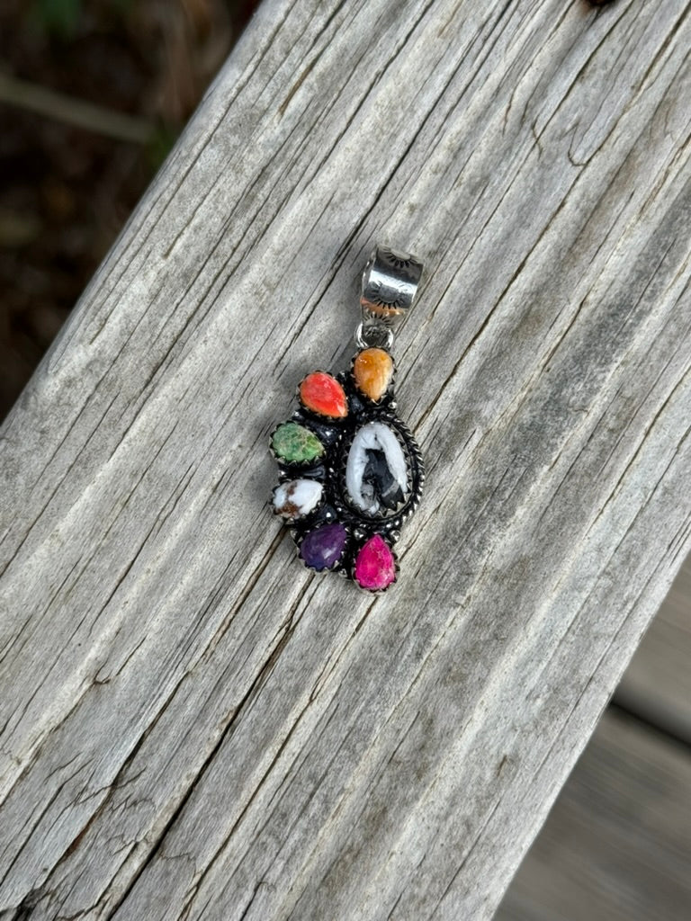 Half Cluster Turquoise Pendant