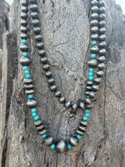 Canyon Pearl Layered Turquoise Beaded Necklace