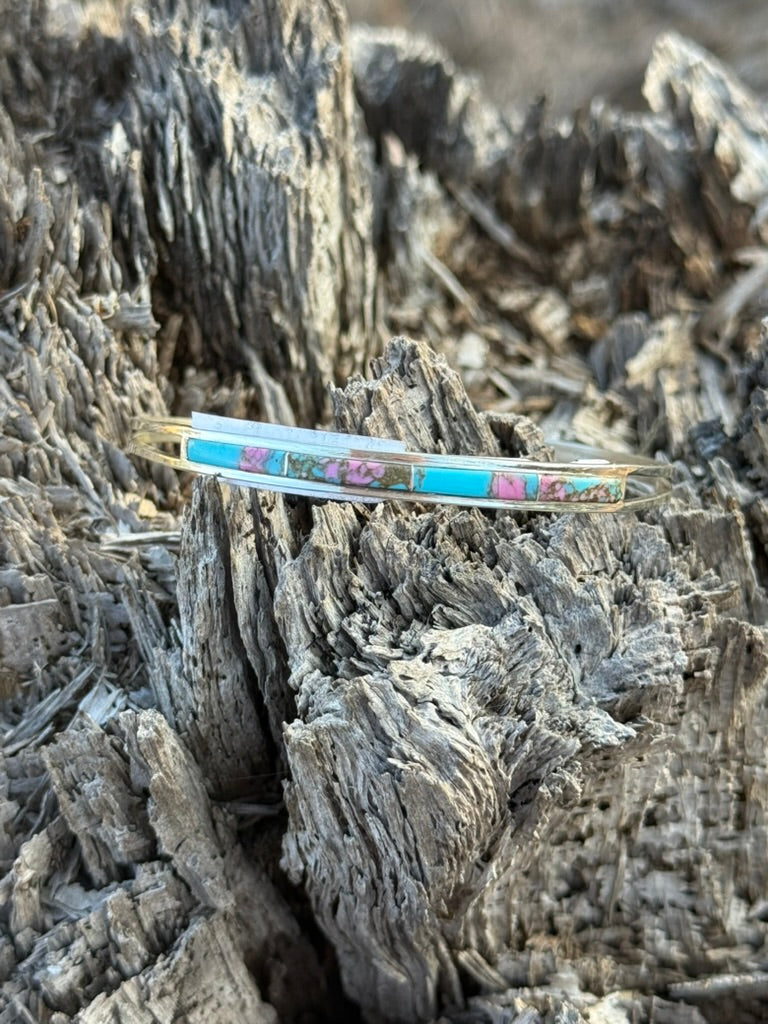 Authentic Cotton Candy Inlay Cuff Bracelet