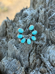 Turquoise Cluster Horseshoe Ring