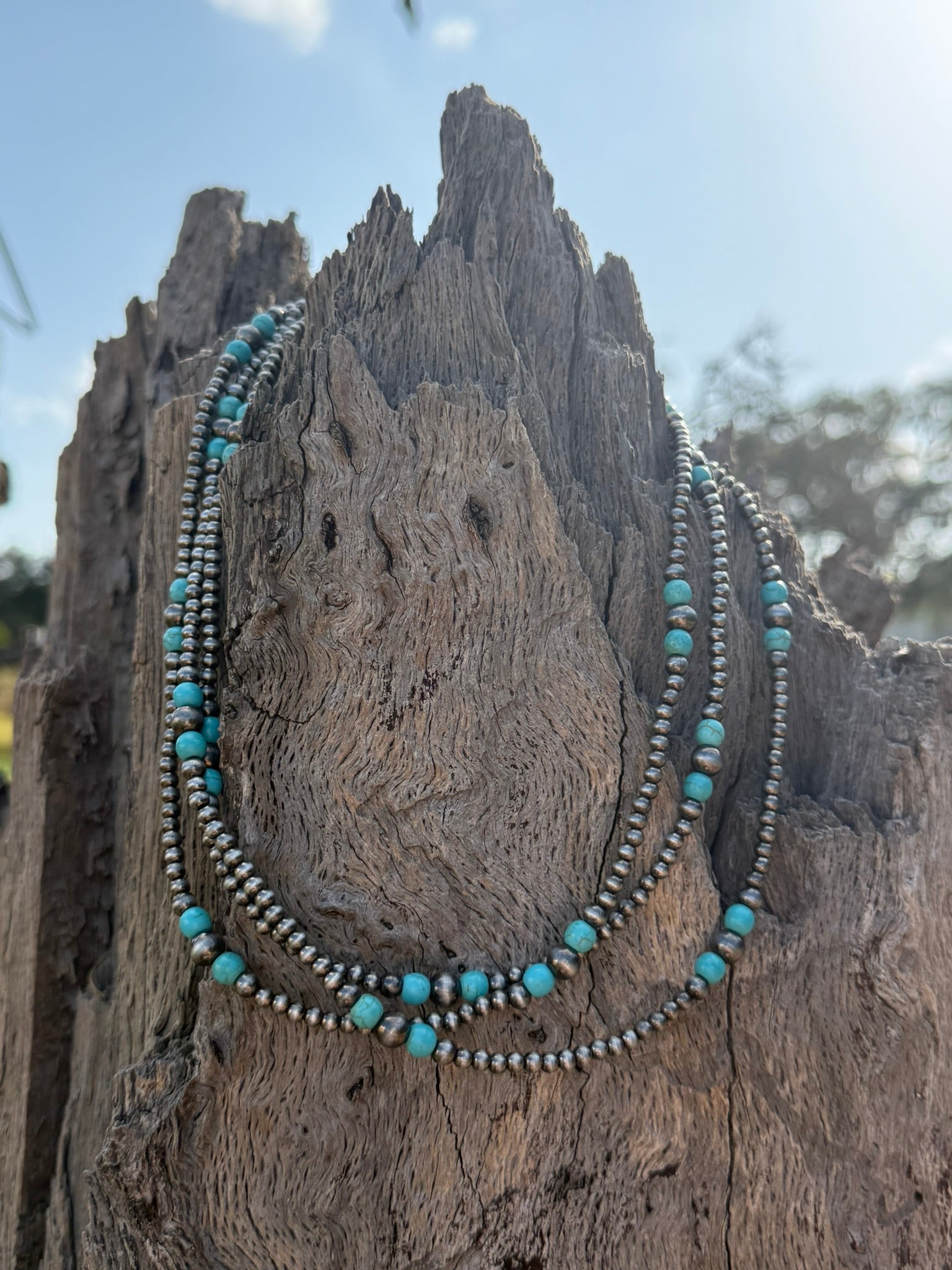 60" Sundance Canyon Turquoise Beaded Necklace