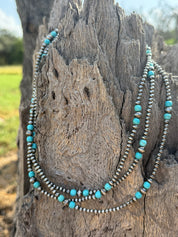 60" Sundance Canyon Turquoise Beaded Necklace