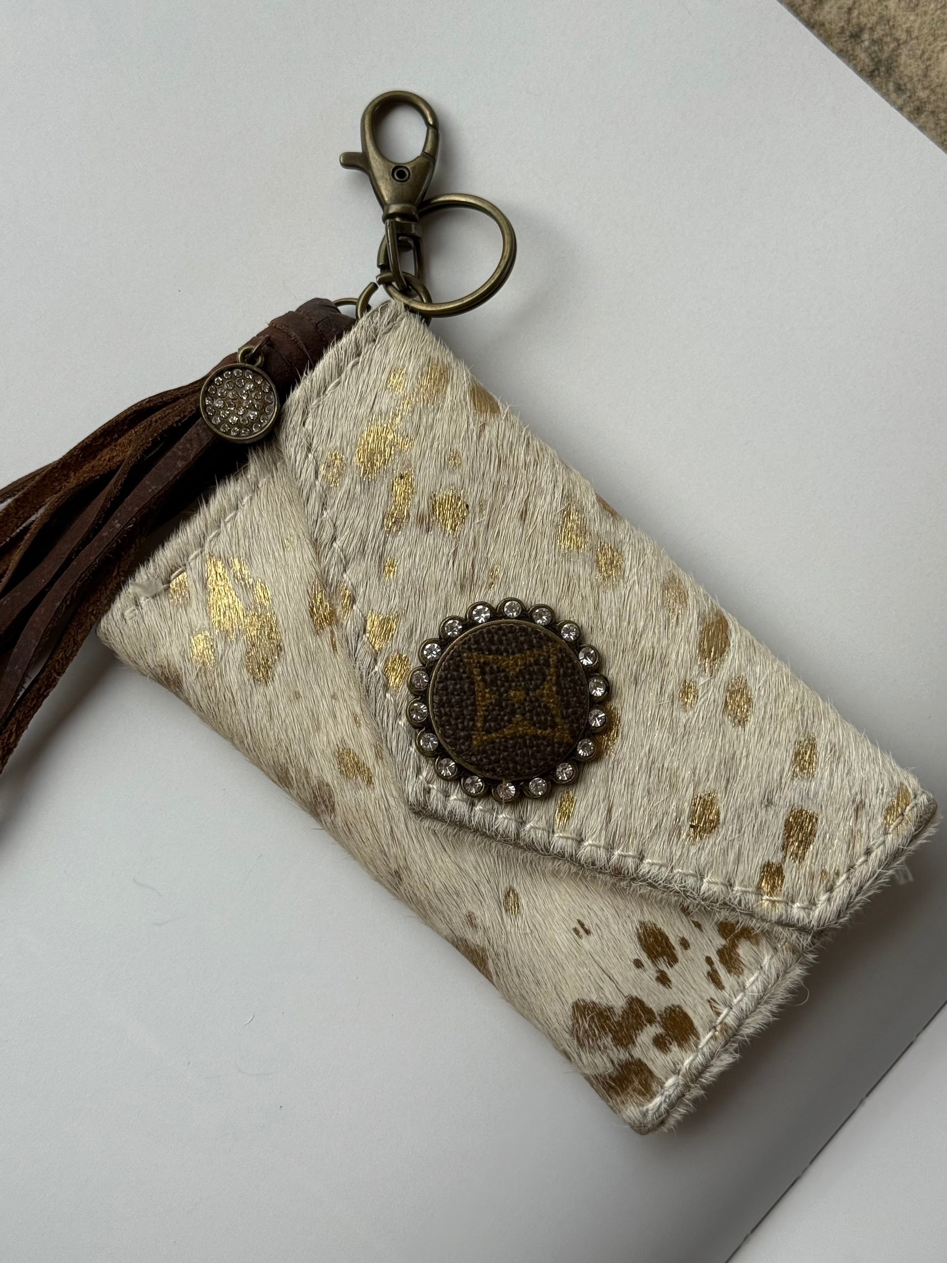 Gold Dust Fringe Wallet Keychain
