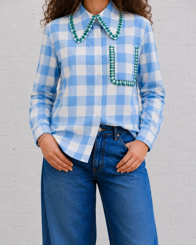 Bluebell Gingham Button Up