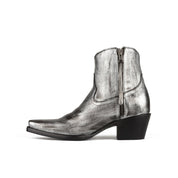 Metallic Pewter Western Ankle Boots - Sz 7.5