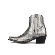 Metallic Pewter Western Ankle Boots - Sz 7.5