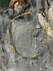Bumblebee and Sterling Silver Pearl Beaded Choker
