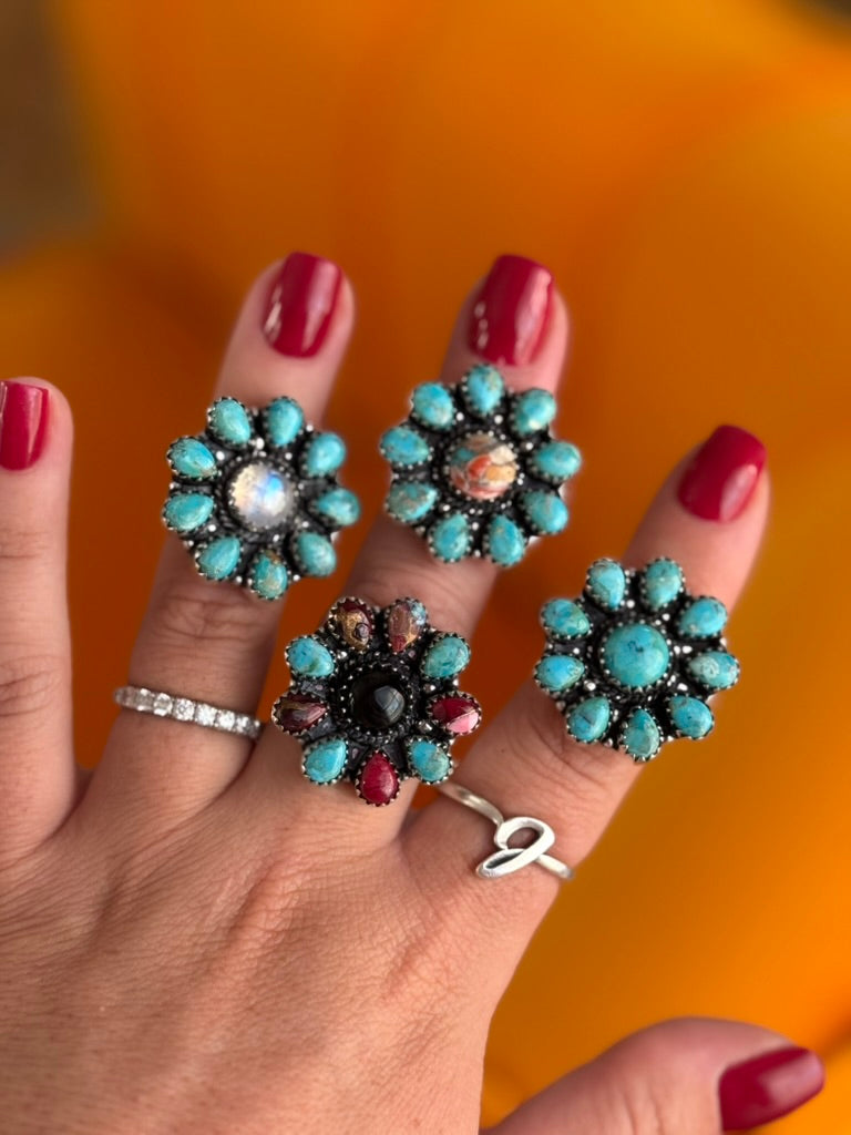 Wild Flower Blossom Adjustable Ring