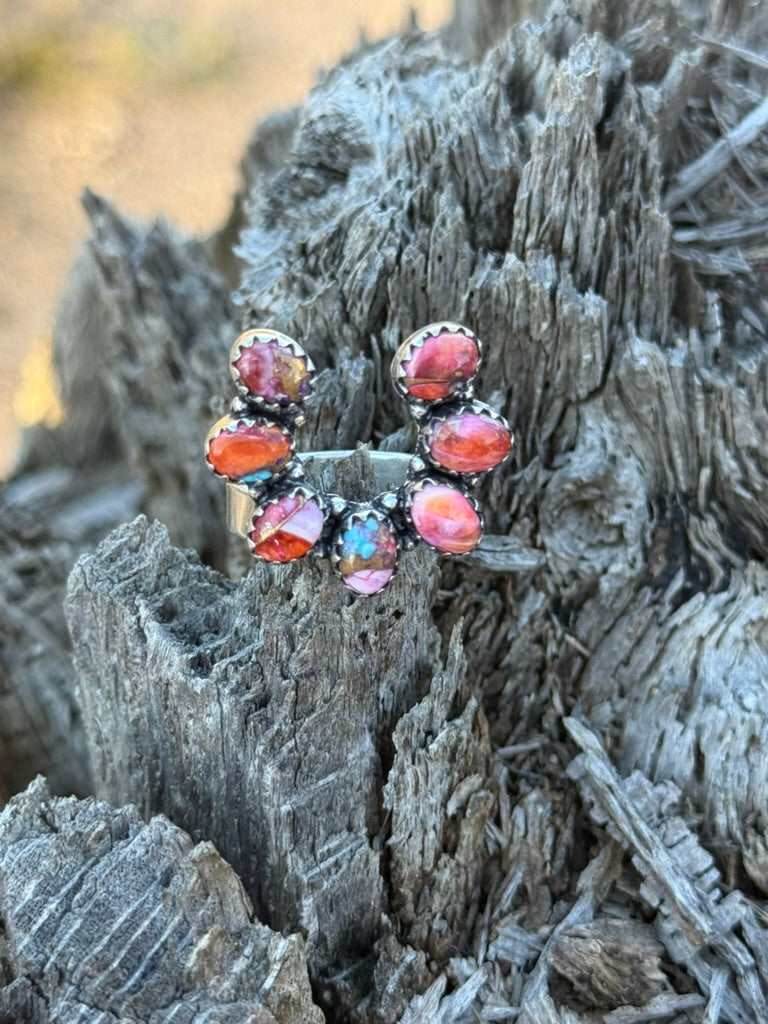 Turquoise Cluster Horseshoe Ring