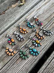 Half Cluster Turquoise Pendant