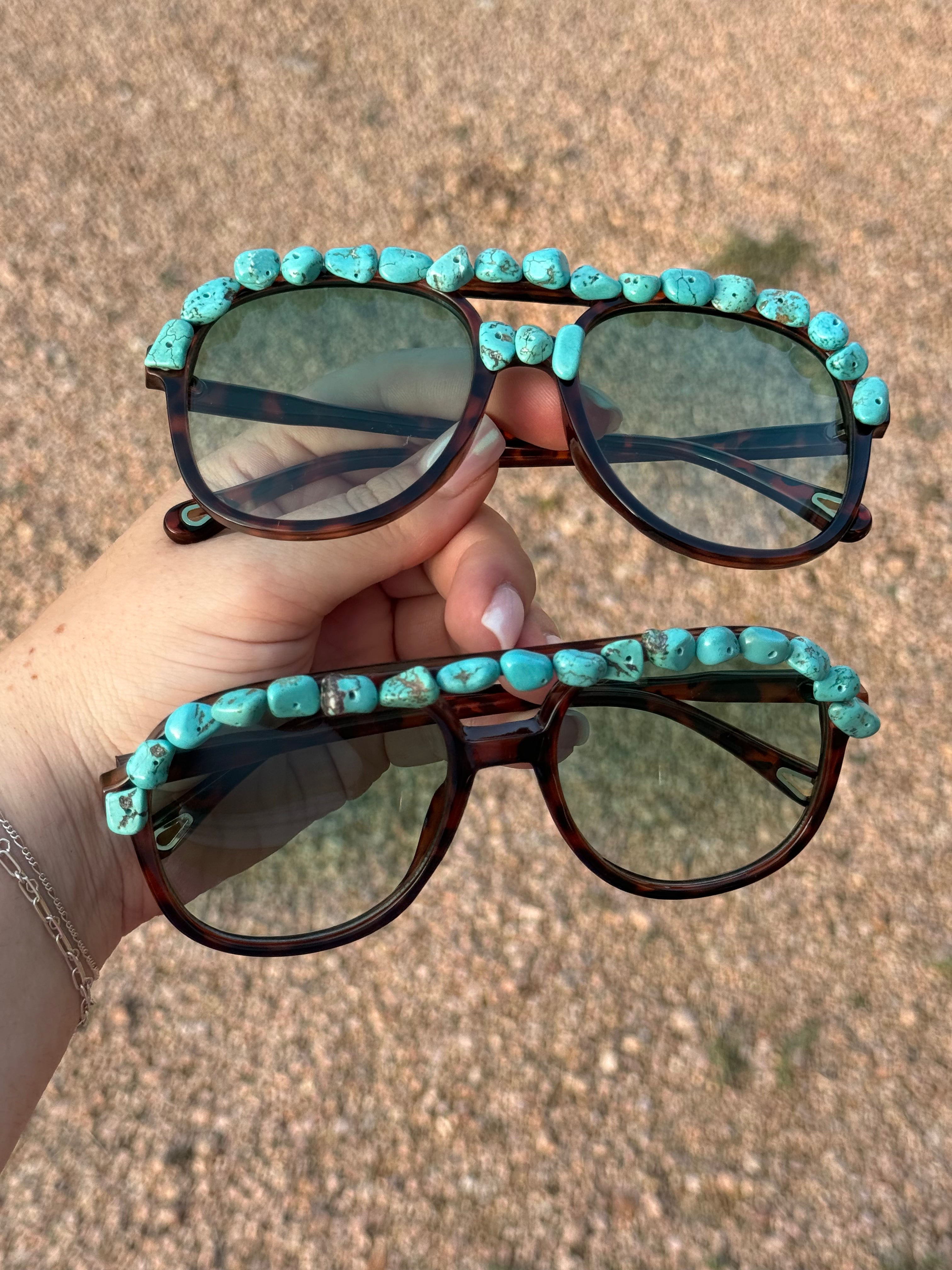 Turquoise Bridge Glam Sunglasses