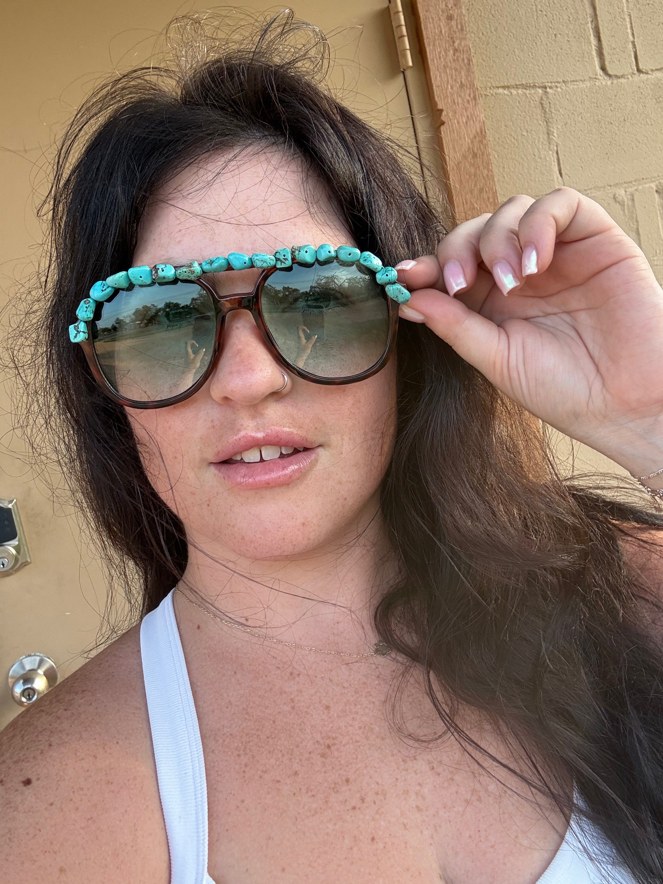 Turquoise Glam Sunglasses