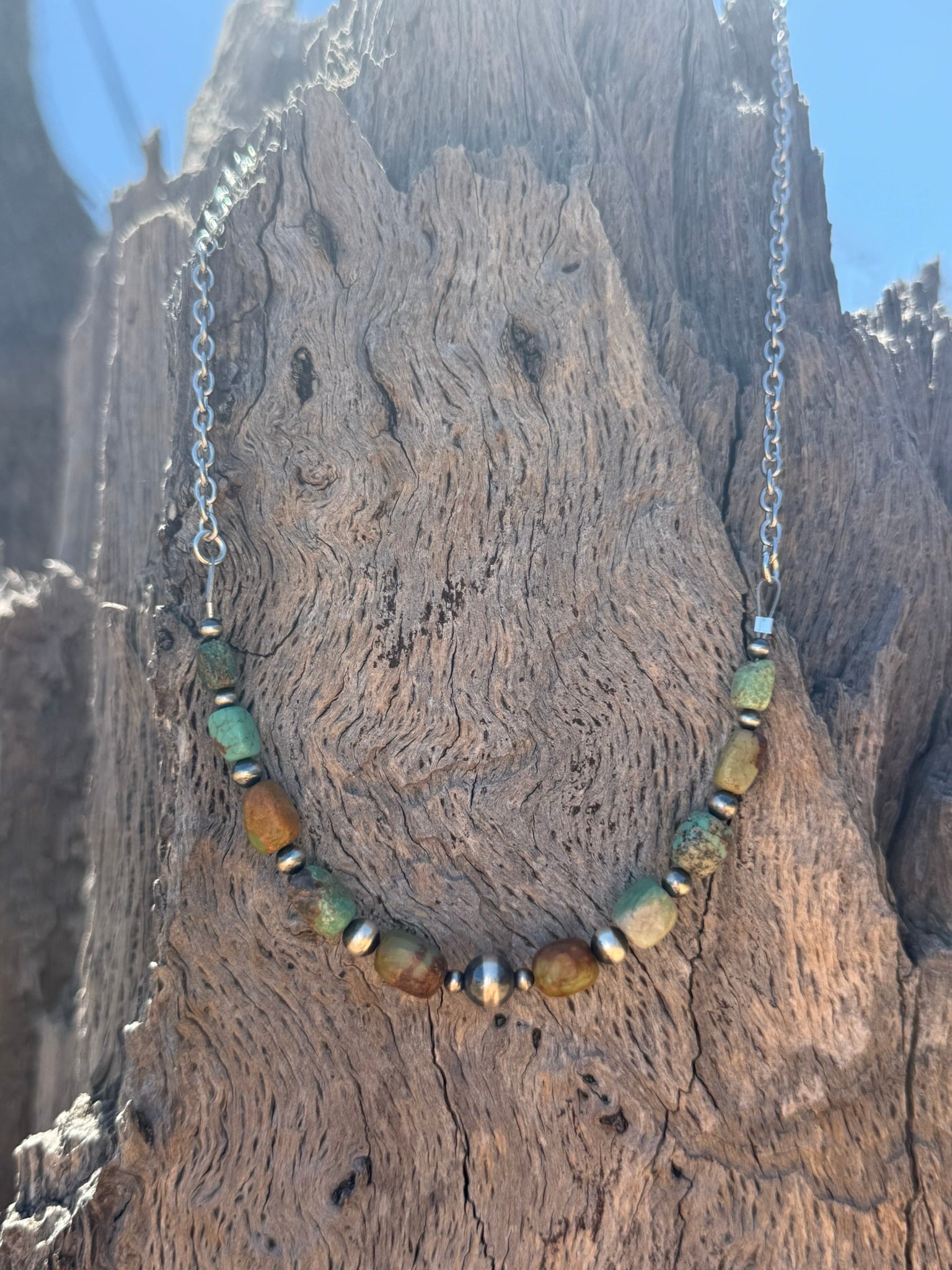 3-pc Necklace Stack: Turquoise Beads & Single Pearl Strand Bundle